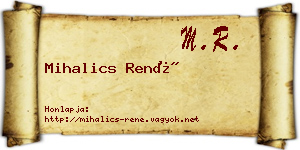 Mihalics René névjegykártya